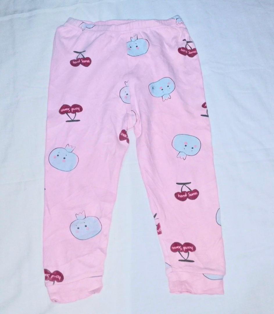 Pink girls leggings 2-3 years old cotton made, cozy and warm