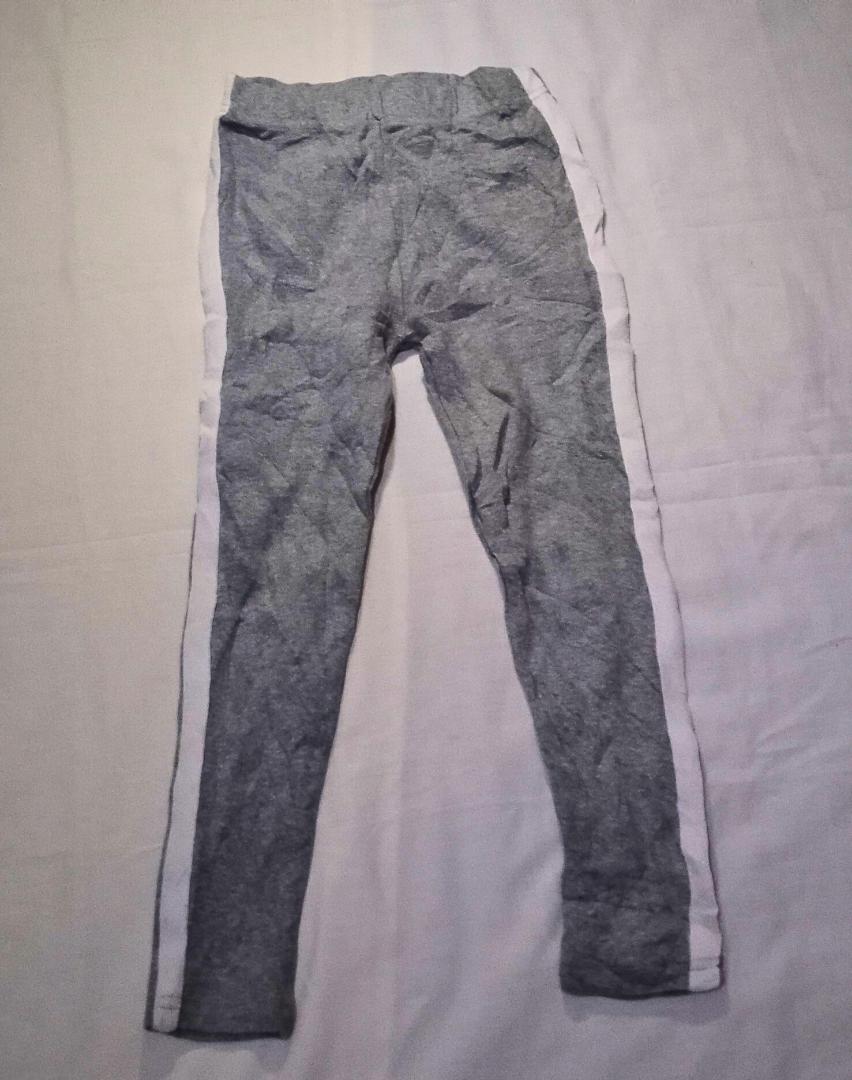 Gray and White track leggings for girls 5 years old Slim fit