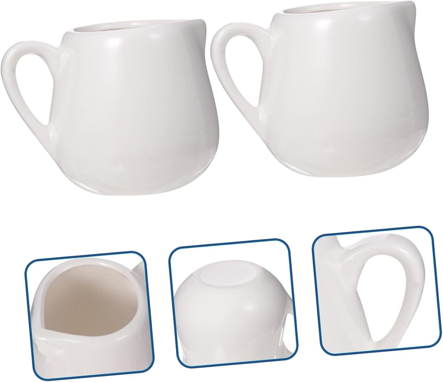 white ceramic milk jar 200ml with a weight of 178g with a high quality ceramic handle