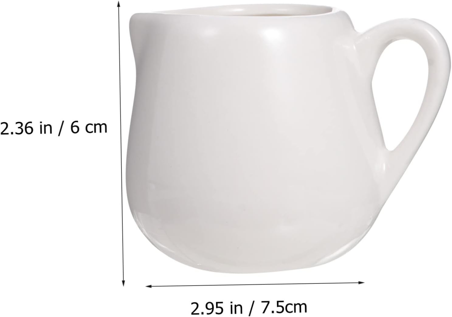 white ceramic milk jar 200ml with a weight of 178g with a high quality ceramic handle