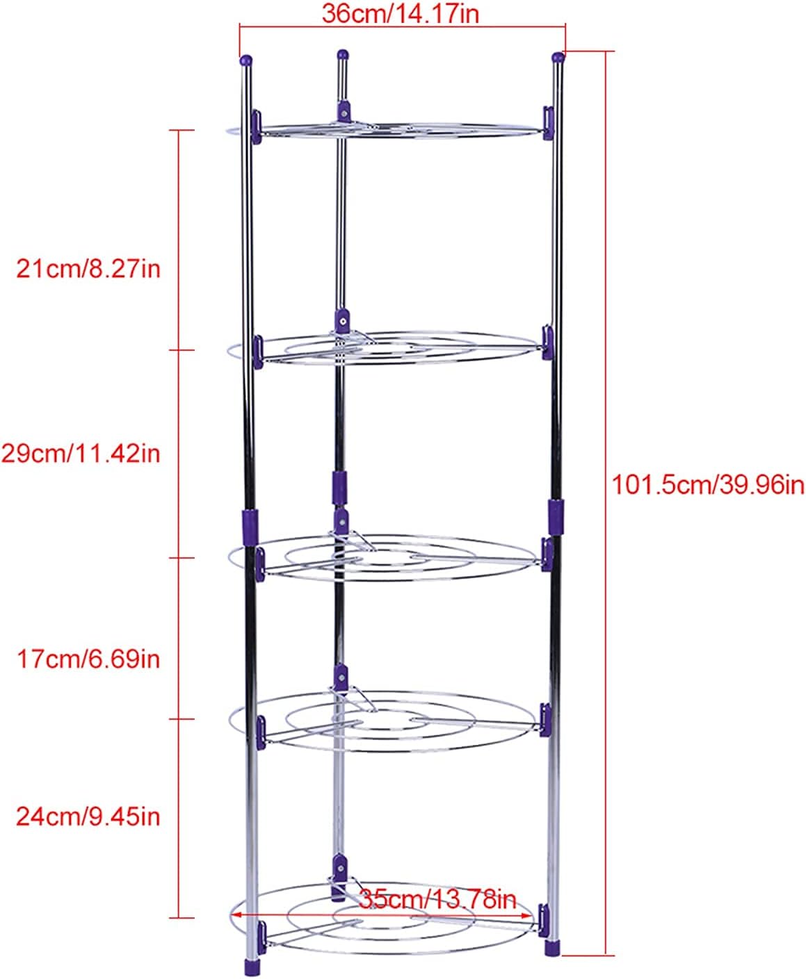 POT AND PAN RACK 5 LAYER Kitchen Pan Stand Saucepan Pot Rack Holder, 5 Tiers Home Kitchen Pans Pots Storage Rack Durable Metal Wire Shelving Organizer,