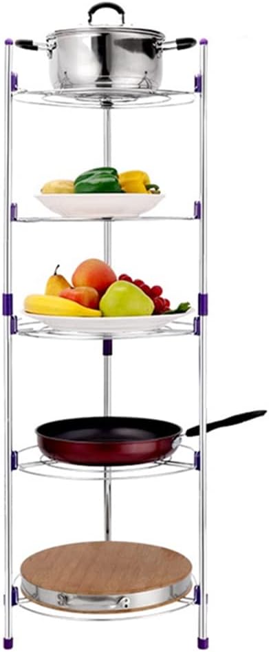 POT AND PAN RACK 5 LAYER Kitchen Pan Stand Saucepan Pot Rack Holder, 5 Tiers Home Kitchen Pans Pots Storage Rack Durable Metal Wire Shelving Organizer,