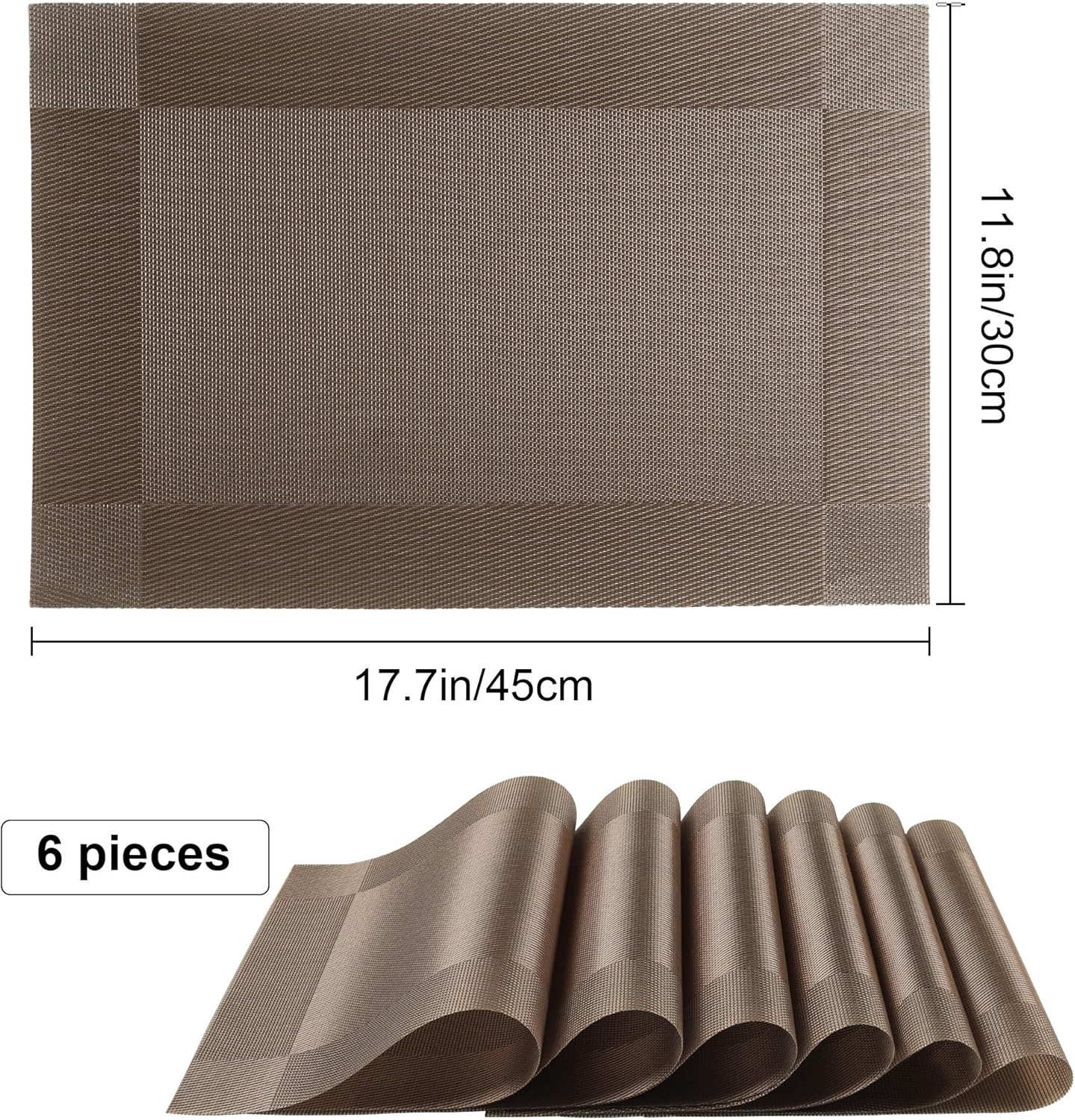 6pc edge tablemats Stain Resistant Dinner Place Mats – Durable, Easy to Clean, Non-Slip, Heat Resistant Table Mats for Indoor & Outdoor Use – Stylish and Elegant Protection for Dining Tables