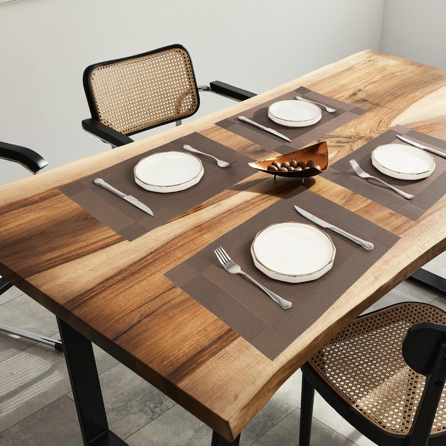 6pc edge tablemats Stain Resistant Dinner Place Mats – Durable, Easy to Clean, Non-Slip, Heat Resistant Table Mats for Indoor & Outdoor Use – Stylish and Elegant Protection for Dining Tables