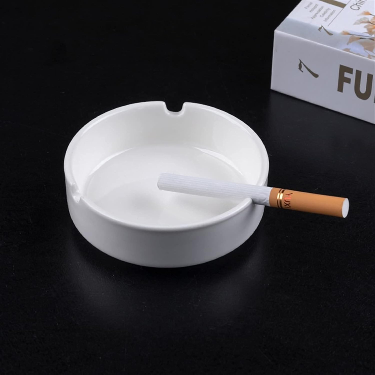 1 pc Ceramic Ash tray Ashtray,Ceramics Desktop Without Lid Ashtray Cool Ash Tray Outside Ashtray for Cigarettes and Cigars Outdoor Indoor for Patio Office and Home Decor