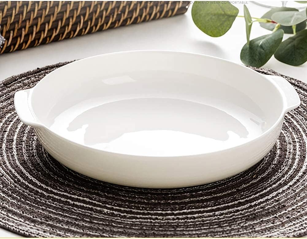 1 pc Ceramic round baking tray durable Plate Dishwasher Safe Baking Dishes, Lasagna Pan, Ceramic Bakeware Ideal