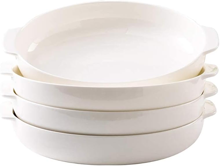 1 pc Ceramic round baking tray durable Plate Dishwasher Safe Baking Dishes, Lasagna Pan, Ceramic Bakeware Ideal