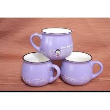 1 pc Pot cup 320ml purple  Coffee Mug Ceramic Cup Set Cup Mug Bulk with Handle, Dishwasher Safe for Home Office Kitchen Utensil Valentine's Day Gift 350 ML