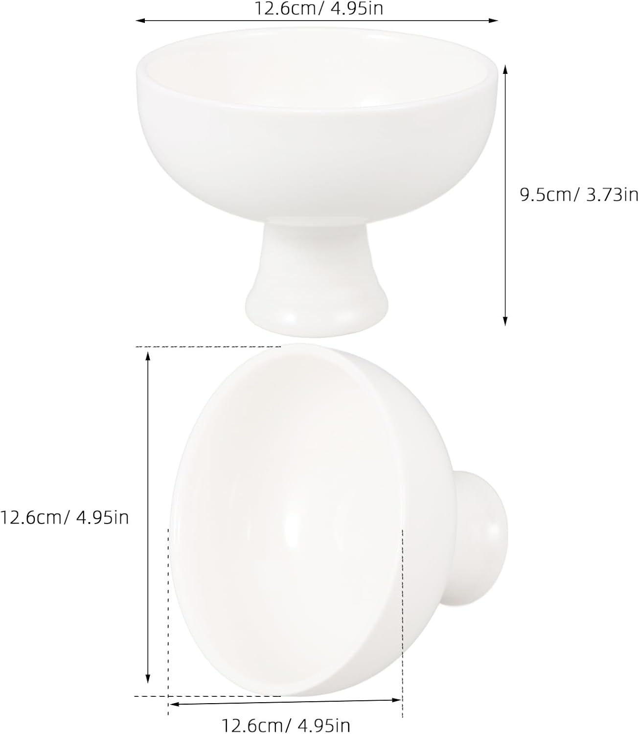 1 pc Ceramic Bowl with Stand.Ceramic Footed Bowl Round Bowl Fruit Bowl Decorative Bowl for Kitchen Table Decor White