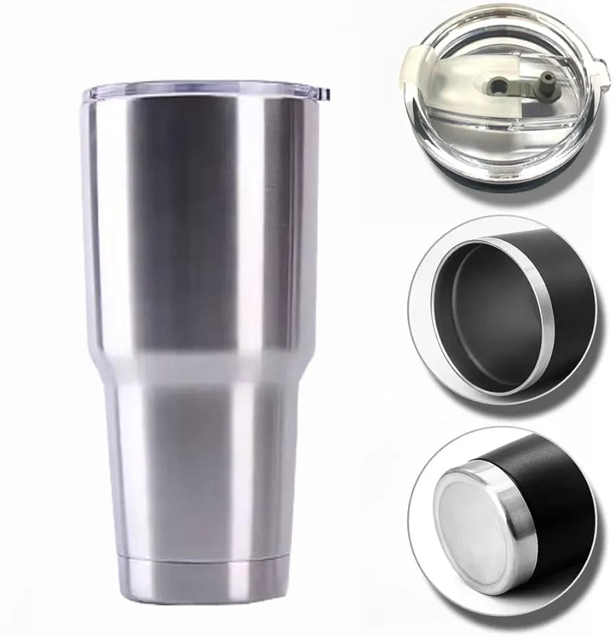 1pc 1000ml Travel tumbler with straw made of high stainless steel,Double-layer vacuum insulation design, which can keep your drink hot for 6 hours and cold for 12 hours,