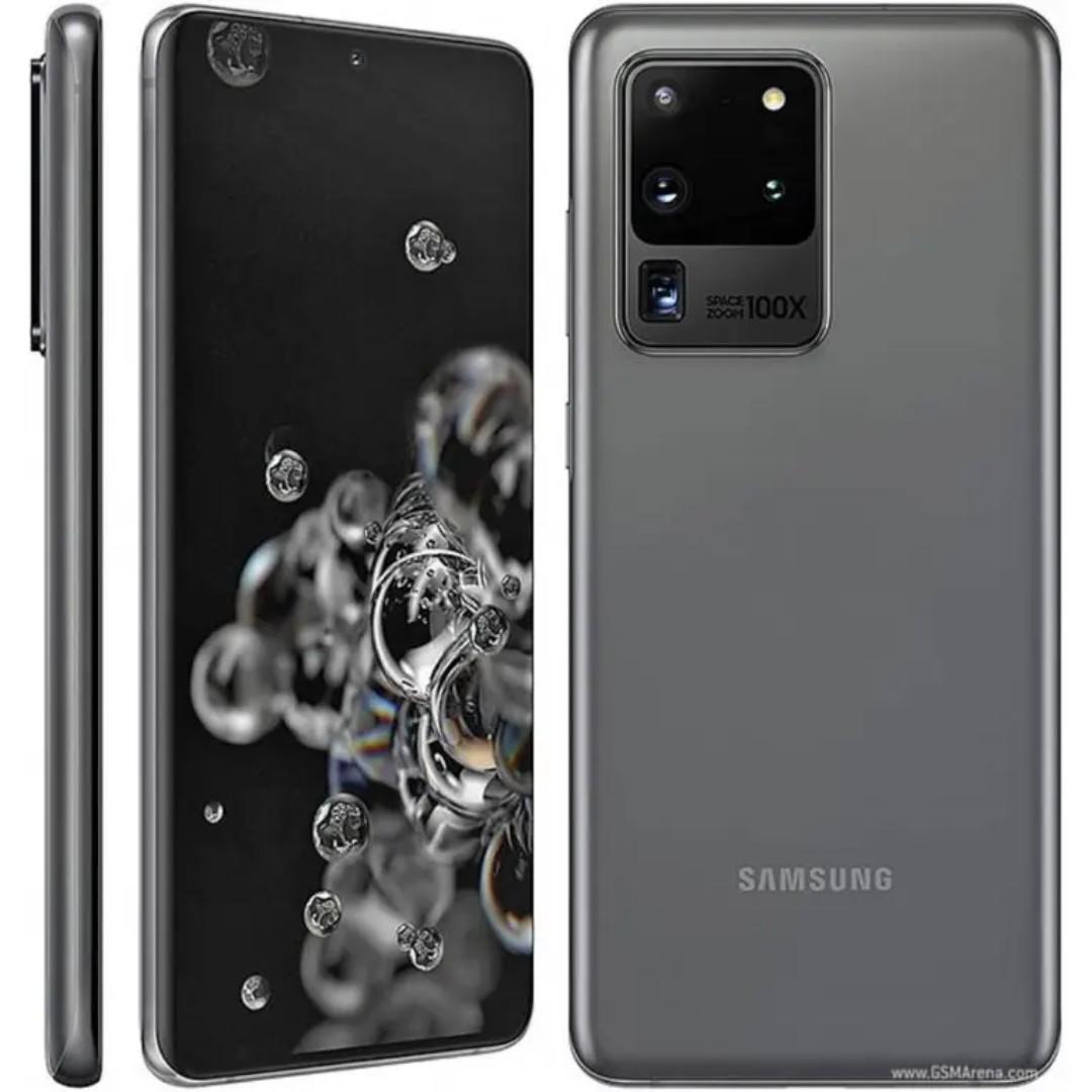 BRAND NEW SAMSUNG S20 ULTRA 5G 128GB +12GB, Dual SIM+ eSIM, Triple main camera 108 MP+ 48 MP+ 12MP, Selfie Camera 40MP 6.9" Dynamic AMOLED,GHz Cortex (A-55) Android 10 5000mAh