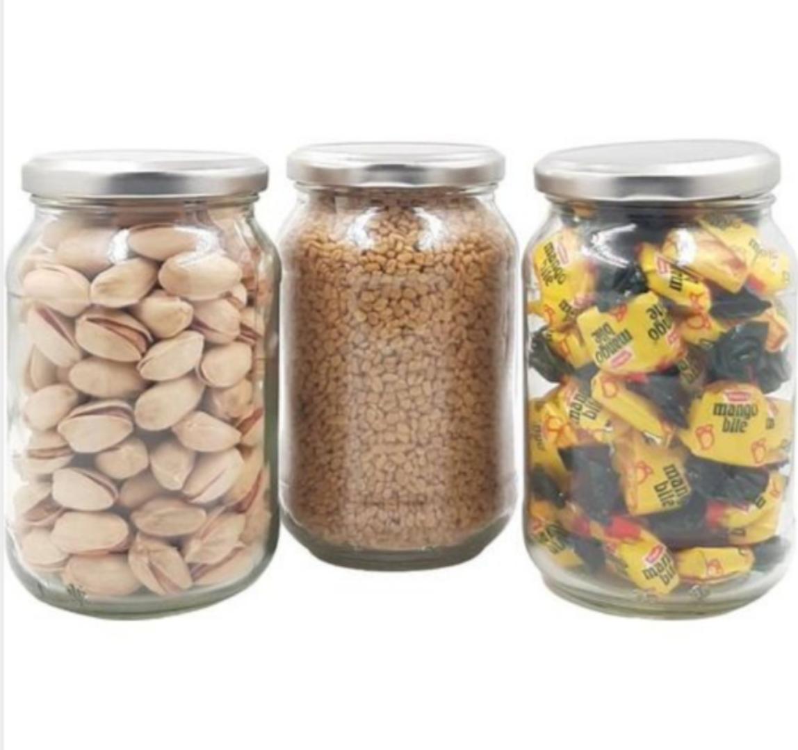2 Piece 1Litre Airtight Glass Jar Containers Food Storage Containers