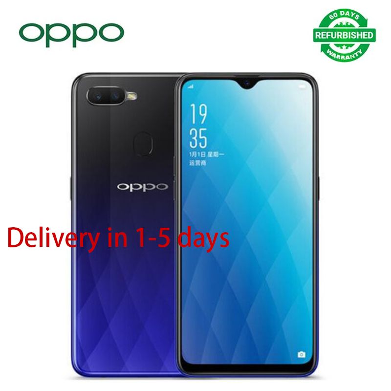 Refurbished OPPO A7x F9 128GB 6.3 inches 16MP+16MP 3500mAh rear fingerprint scanner, facial recognition dual-SIM smartphone