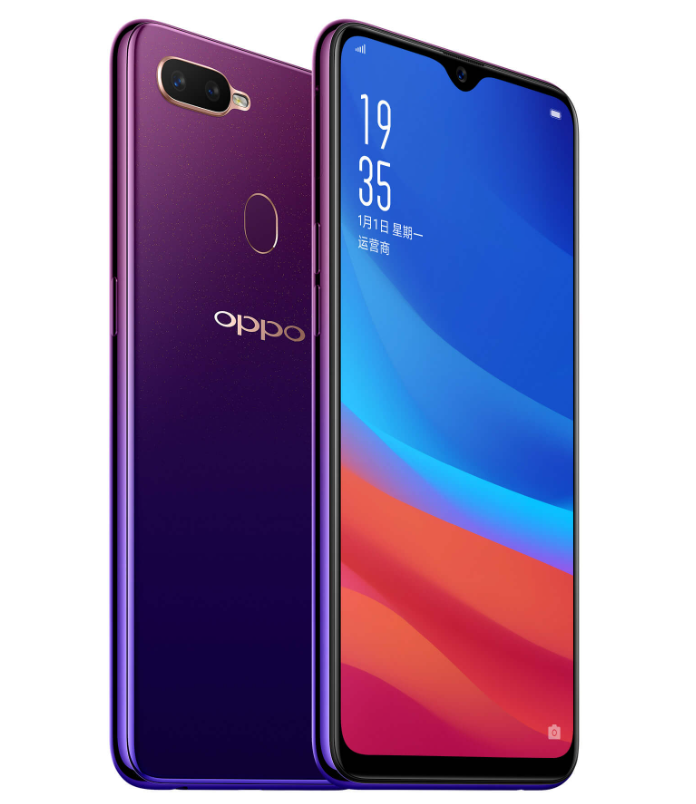 Refurbished OPPO A7x F9 128GB 6.3 inches 16MP+16MP 3500mAh rear fingerprint scanner, facial recognition dual-SIM smartphone