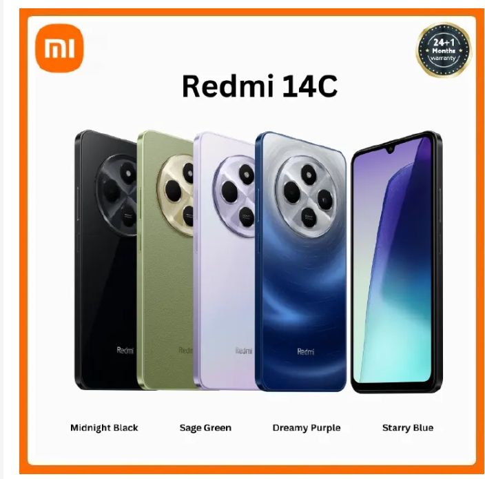 [Exlusive Deal] Brand New XIAOMI Redmi 14C 256GB+8GB Ram 50MP AI Dual Camera Immersive 6.88" UHD Display Upto 120Hz Refresh Rate Dual Sim 5160mAh Battery Elegant glass