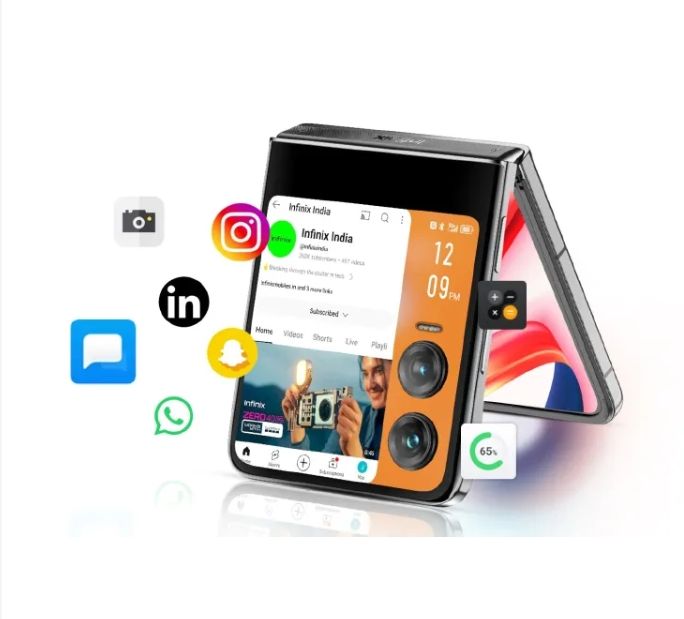 {Brand New} Infinix Zero Flip 5G 512GB ROM+8GB RAM 6.9" Foldable LTPO AMOLED 120Hz Display 50+50MP Camera MediaTek Dimensity 8020 4720mAh Battery 70W Fast Charge Flip Smart Phone 0 Flip