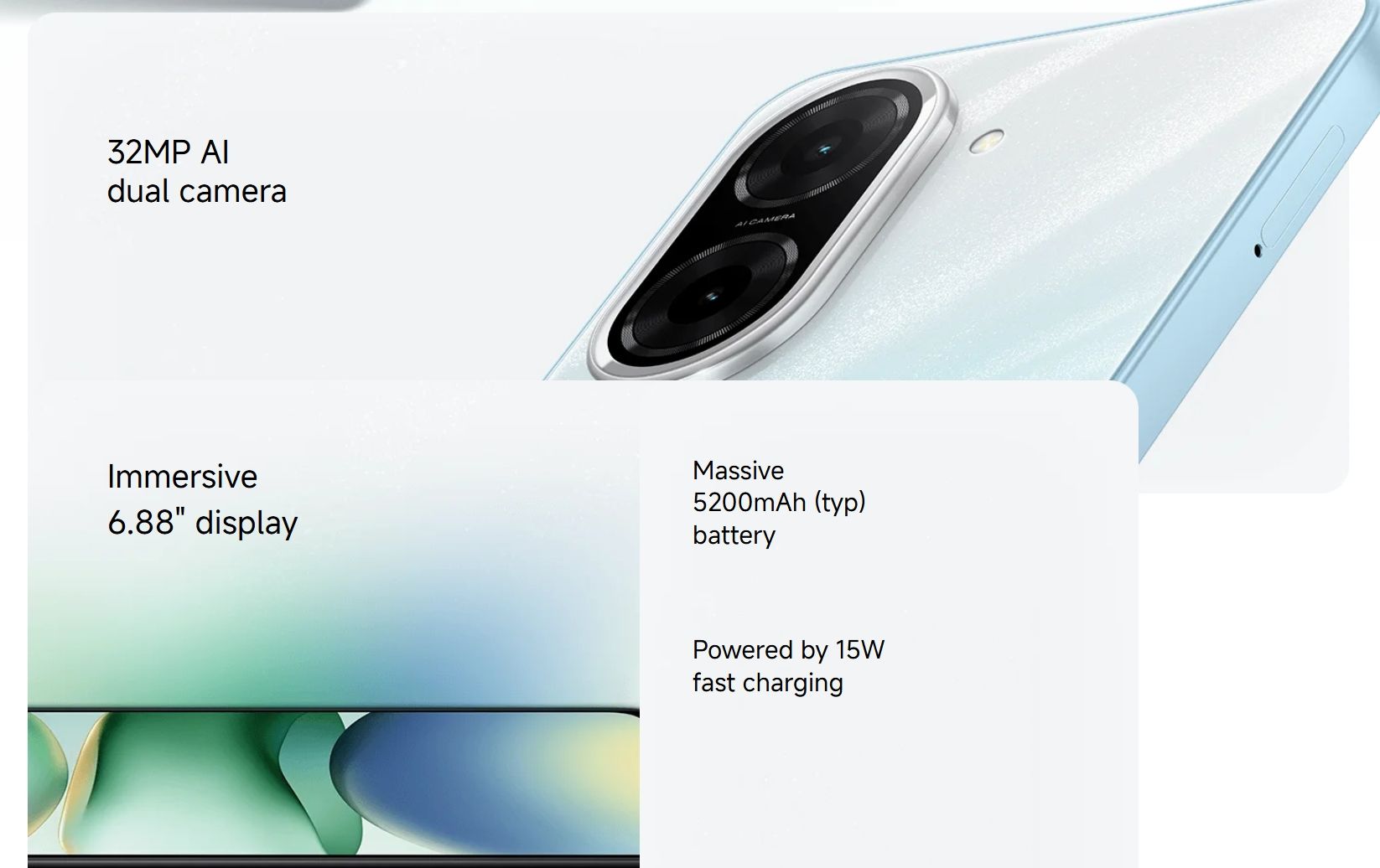 [New Arrival] Xiaomi Redmi A5 128GB+4GB 6.88" 120Hz Display 32MP+8MP Cameras Android 15 5200mAh Battery Fingerprint Unlock Unisoc T7250 Processor Dust and Splash Resistant Smart Phone