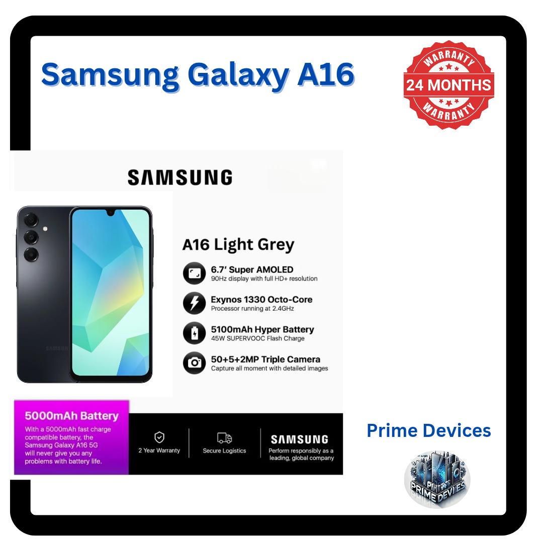 [Tech Week] Samsung Galaxy A16 128GB+4GB 6.7" Super AMOLED Display 50MP Triple Camera Android 14 Mediatek Helio G99 5000mAh 25W Type-C Charge Smart Phones phone
