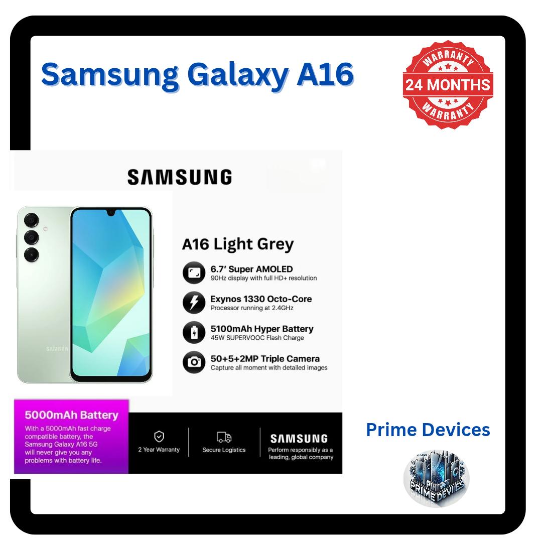 [Tech Week] Samsung Galaxy A16 128GB+4GB 6.7" Super AMOLED Display 50MP Triple Camera Android 14 Mediatek Helio G99 5000mAh 25W Type-C Charge Smart Phones phone