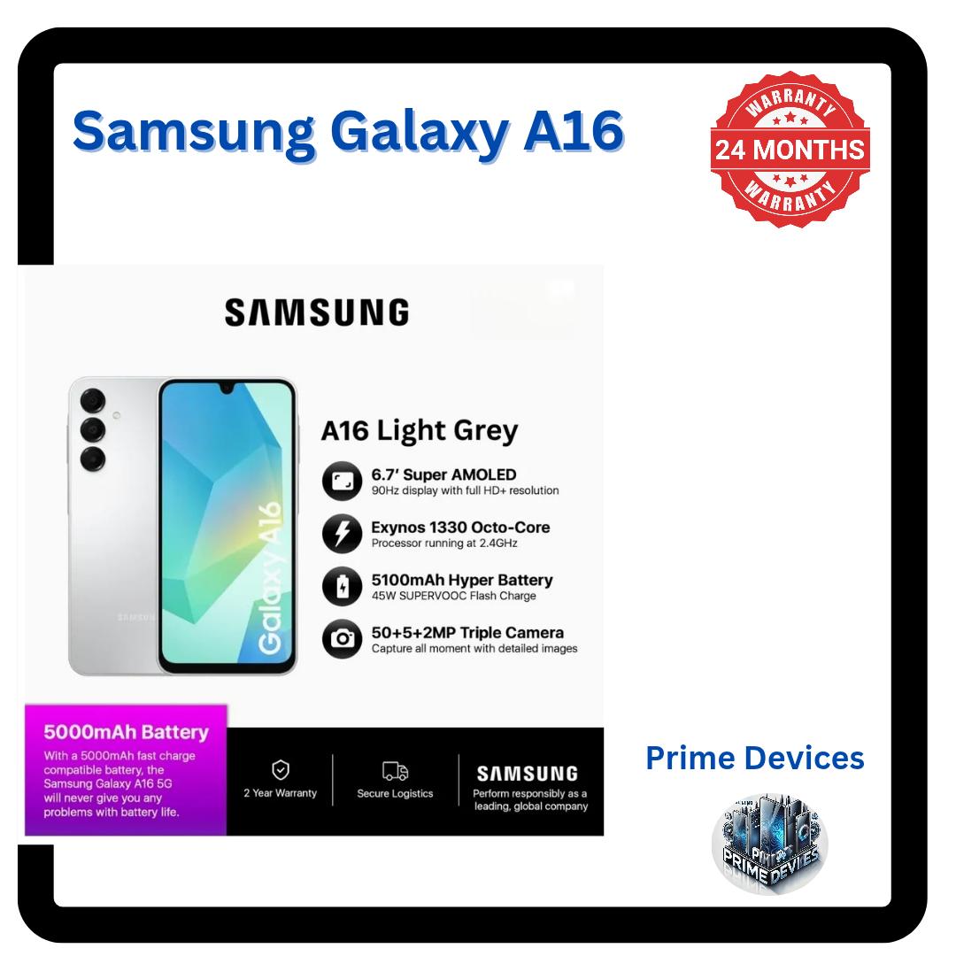 [Tech Week] Samsung Galaxy A16 128GB+4GB 6.7" Super AMOLED Display 50MP Triple Camera Android 14 Mediatek Helio G99 5000mAh 25W Type-C Charge Smart Phones phone