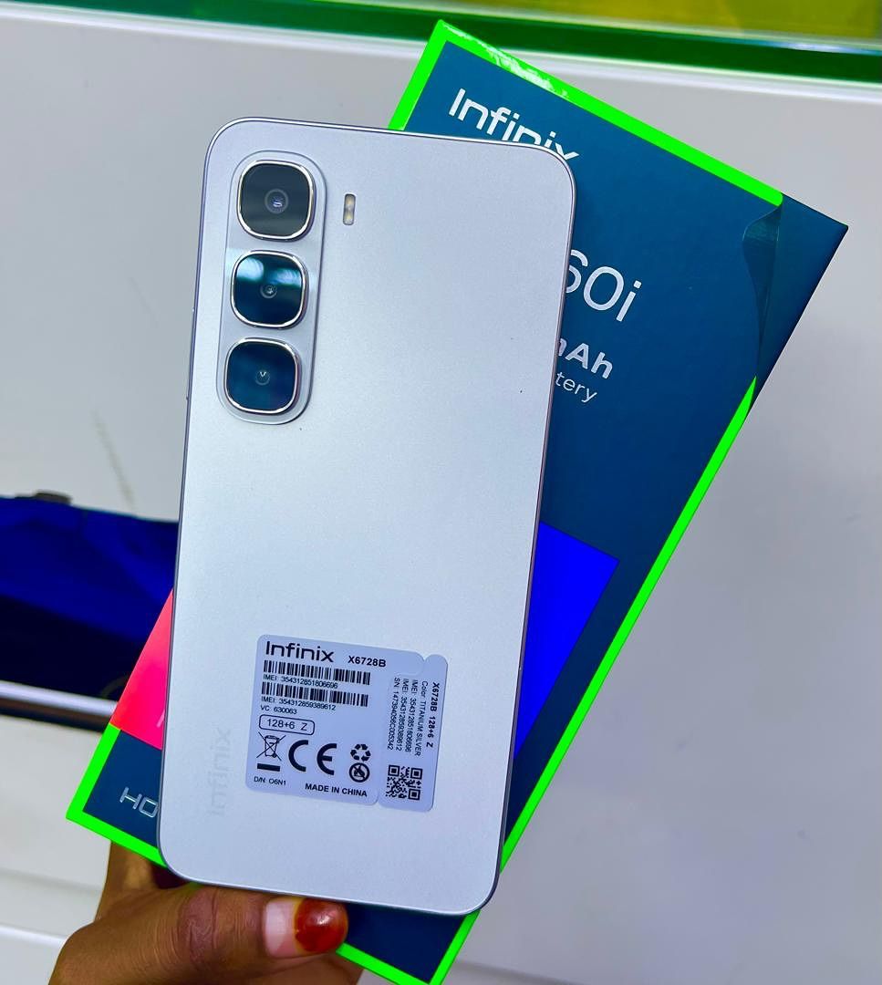 [New Arrival] Infinix Hot 60i 128GB+6GB 6.7" IPS LCD 120Hz Display 50MP Camera 5160mAh Battery 45W Fast Charging IP64 Dust/Water Resistant Dual SIM MTK Helio G81 Ultimate Bypass Charging AI Smartphone