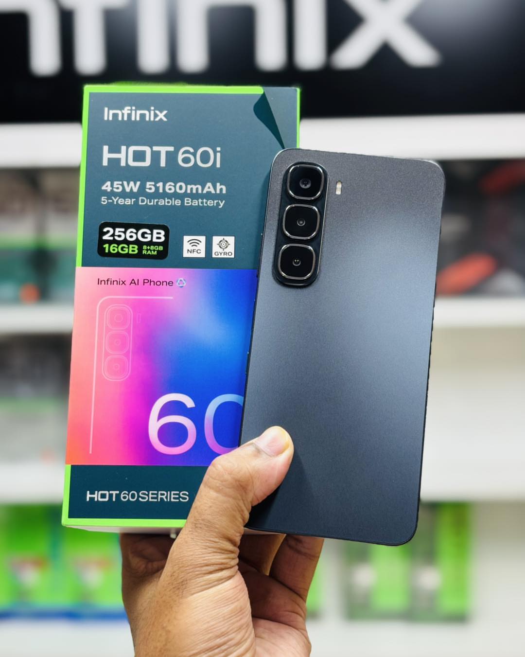 [New Arrival] Infinix Hot 60i 128GB+6GB 6.7" IPS LCD 120Hz Display 50MP Camera 5160mAh Battery 45W Fast Charging IP64 Dust/Water Resistant Dual SIM MTK Helio G81 Ultimate Bypass Charging AI Smartphone