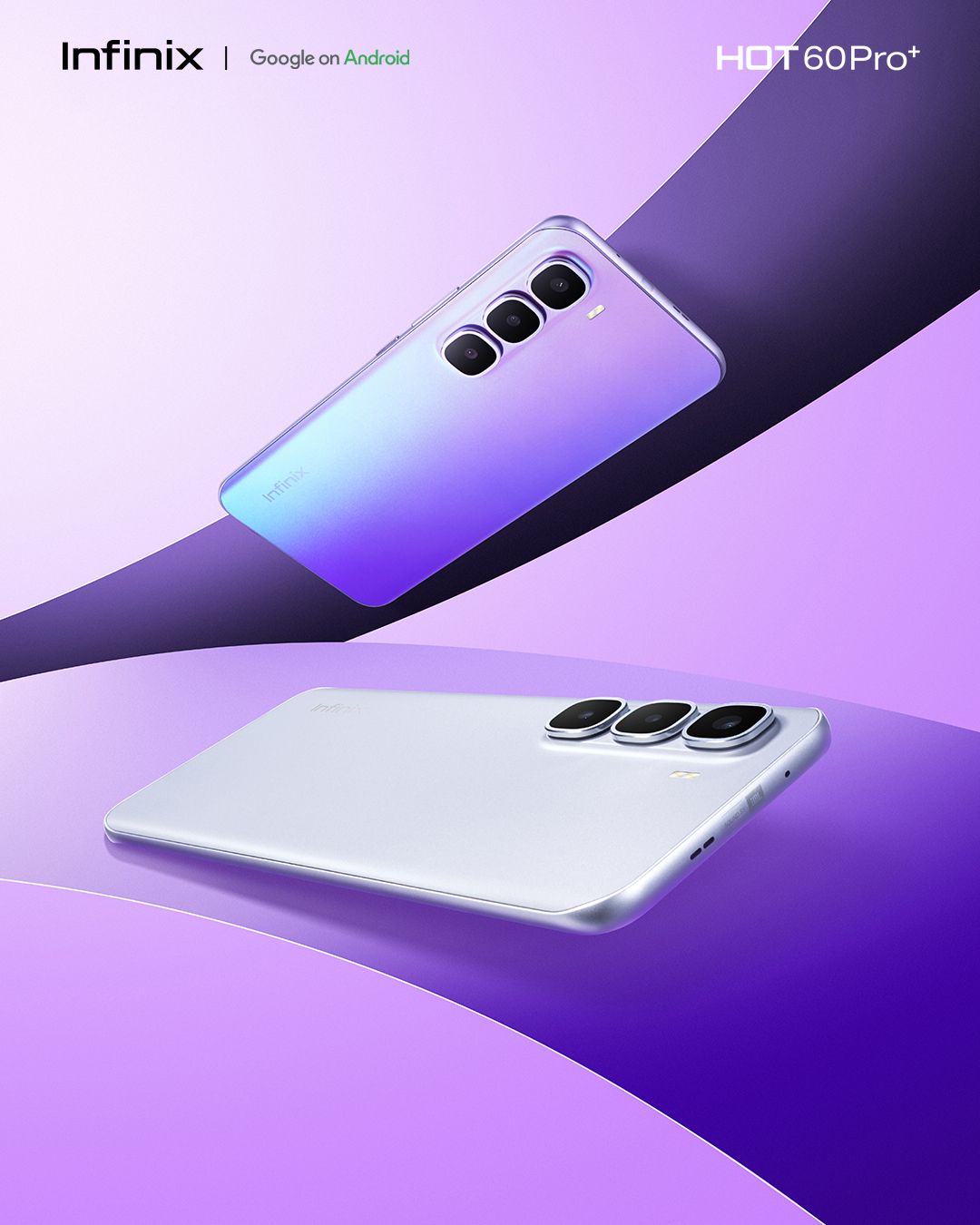 [Limited Time-Deal] Infinix Hot 60 Pro Plus 256GB+16(8+8)GB 6.78" 144Hz Curved AMOLED Display 50+13MP Camera 5160mAh Battery 45W Fast Charging Corning Gorilla IP65 Infinix Hot 60 Pro+ AI Smartphone