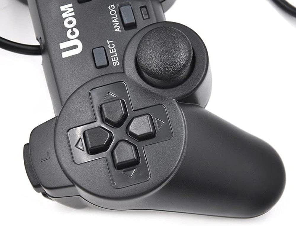 Ucom USB Wired PC Gamepad + Game Controller Dual Shock/Game Pad Joypad Control for Laptop/PC Computer Gaming Black