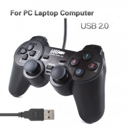 Ucom USB Wired PC Gamepad + Game Controller Dual Shock/Game Pad Joypad Control for Laptop/PC Computer Gaming Black