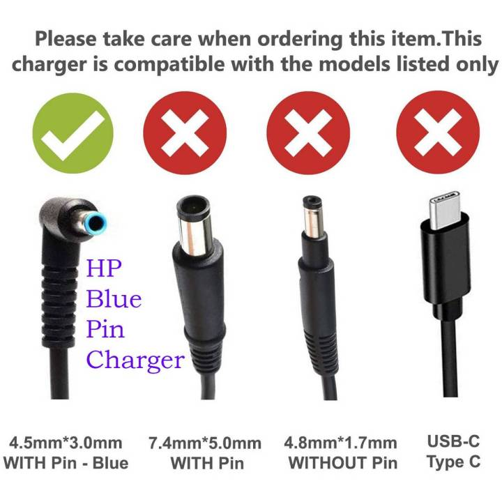 HP LAPTOP CHARGER/ADAPTER 19.5V,3.33A BLUE PIN Black. With power Cable For Hp laptops. HP 840 53, G5, HP Pavillion series Laptops.
