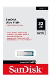 SanDisk Ultra Flair 8GB, 16GB, 32GB, 64GB, 128GB USB 3.0 High Speed Data Transfer. 130Mbps Max Transfer Speeds