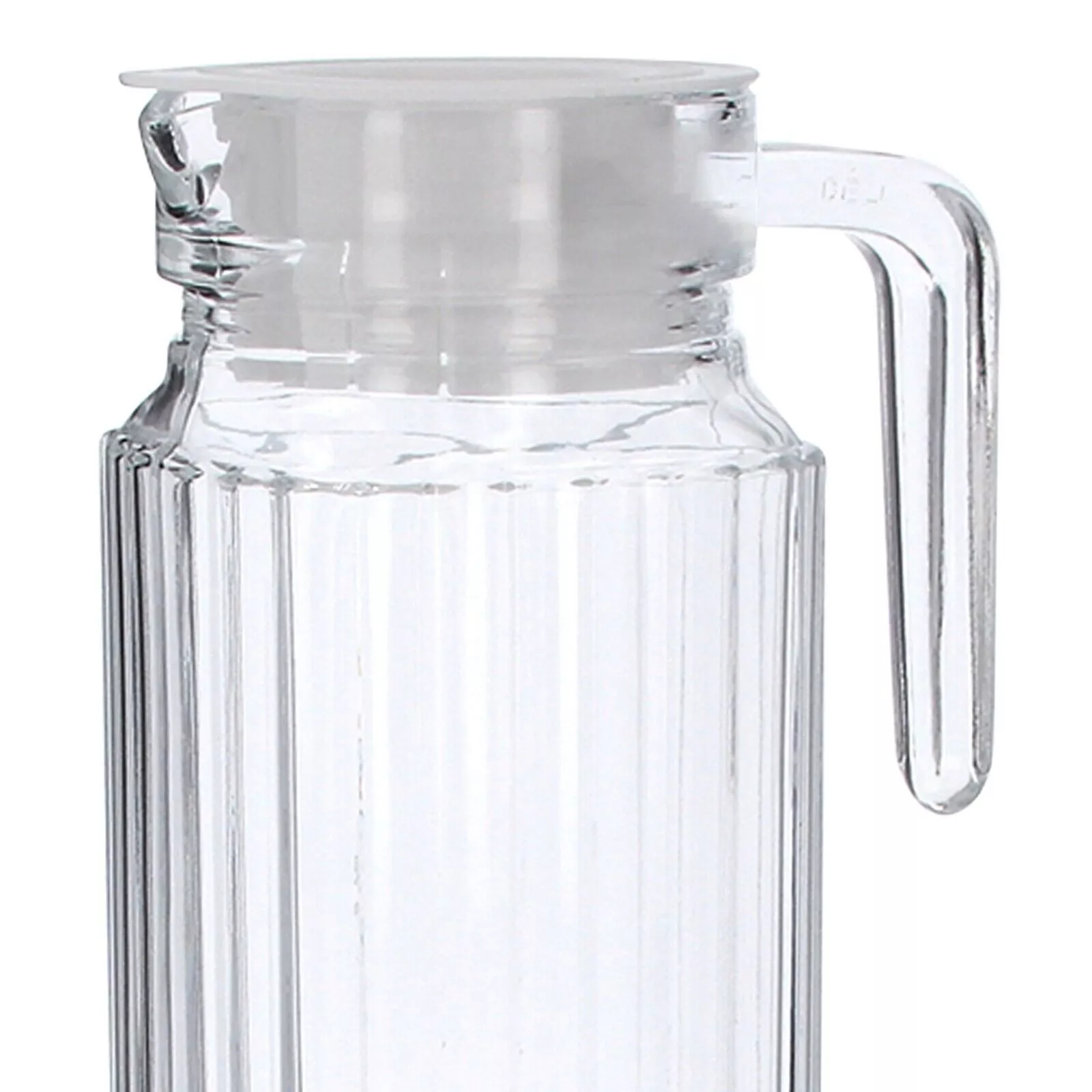 1 Pc Wine ,Juice, Water Serving Glass Jugs - Lids-Water Jug. Glass Fridge Jug Slim Door Pitcher Non Drip Spout Water Juice Cocktail Milk 1.1L