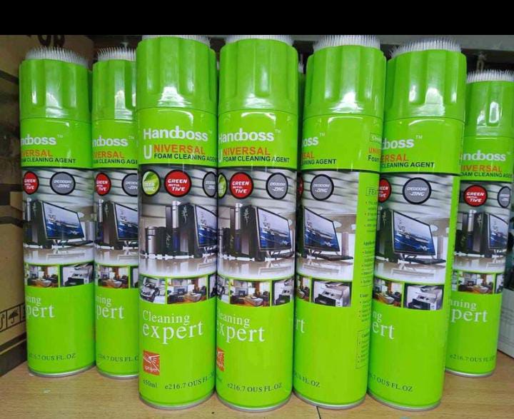 Handboss Universal Foam Cleaning - 650ml. Non-toxic, anti-microbial - deodorizing agent. For computers, photocopy machines, printers, car and industry machines, furniture, floor and ceramic products.