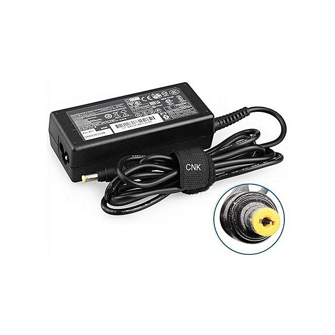 HP LAPTOP CHARGER/ADAPTER 18.5V,3.5A Yellow Pin - Black. With Free Power Cable For Hp laptops. HP Elitebook 810 820 840 850 e.t.c. Laptops.