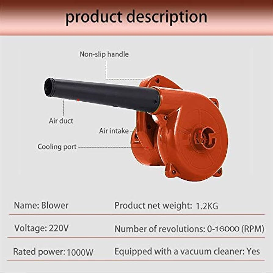 Generic Computer Air/Dust Blower With Suction Functions. With High Pressure Air Output. Cleans Unreachable Places Variable speed control. Larger trigger with Lock on button