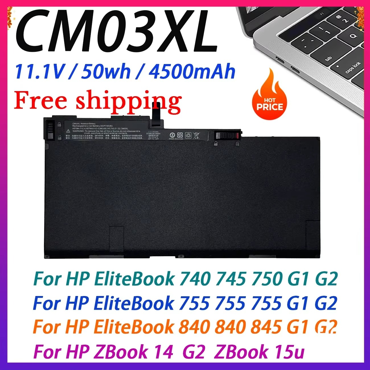 Laptop Battery for HP EliteBook 840 845 850 750 745 740 G1 G2 Series HSTNN-DB4Q HSTNN-IB4R LB4R ZBook 14 G2 15u
