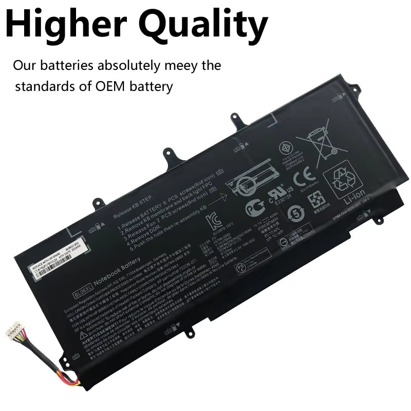 Laptop Battery for HP EliteBook Folio 1040 G0 G1 G2 Series BL06 HSTNN-DB5D HSTNN-W02C 722236-171 BL06042XL 3 Cells