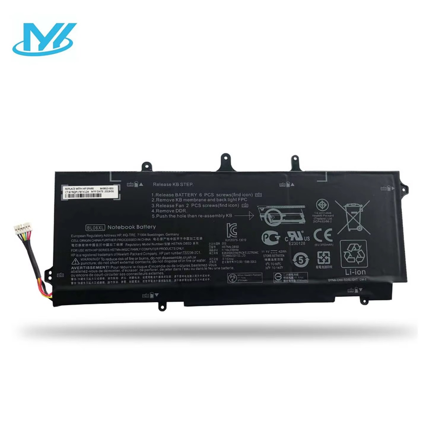 Laptop Battery for HP EliteBook Folio 1040 G0 G1 G2 Series BL06 HSTNN-DB5D HSTNN-W02C 722236-171 BL06042XL 3 Cells