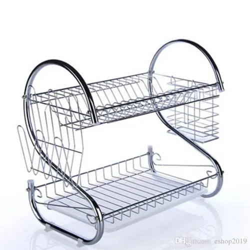 NEW!!! Nunix DR2S 2-Tier Stainless-Steel Dish Rack. Stainless Steel Dish Drainer/ Utensils Rack. Stainless Steel