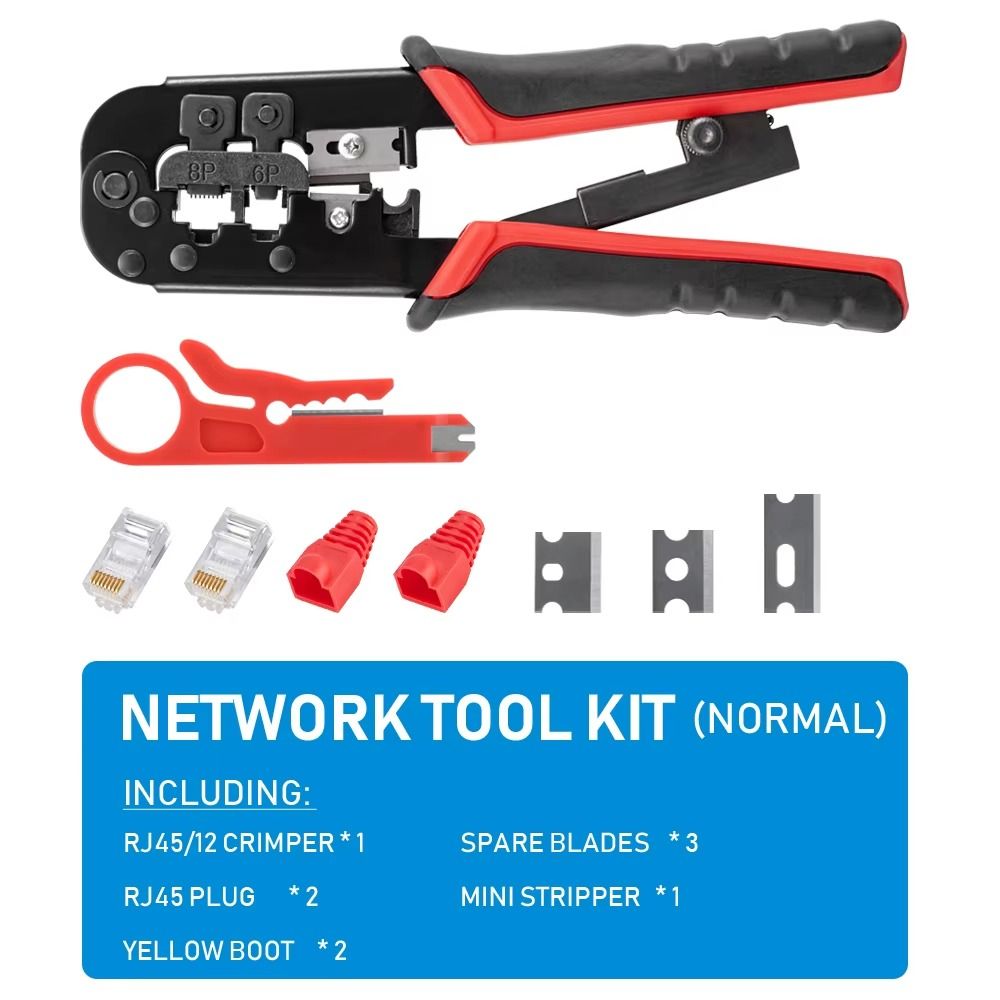 RJ45 Crimper RJ11 RJ45 Crimping Tool Ethernet Network LAN Cable Crimper Cutter Stripper Plier for 6P 8P RJ11 RJ12 RJ45