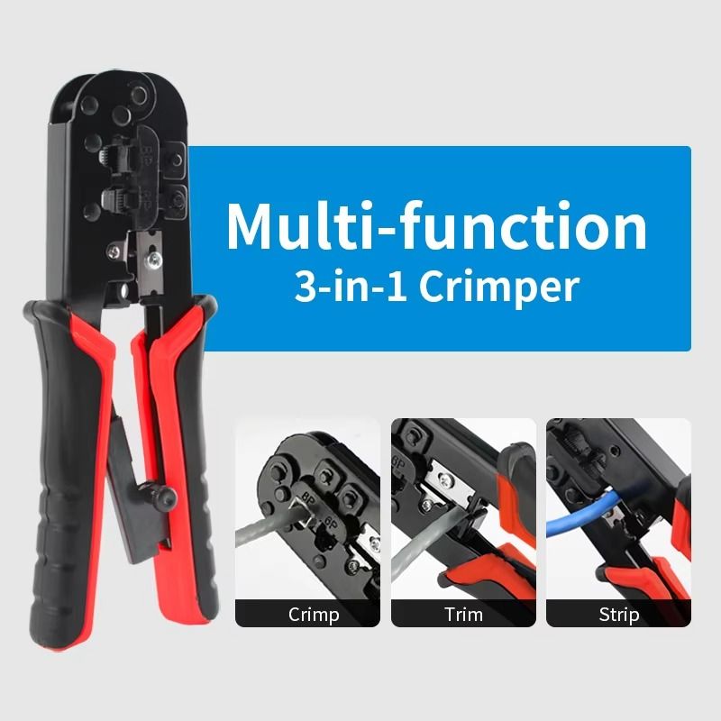 RJ45 Crimper RJ11 RJ45 Crimping Tool Ethernet Network LAN Cable Crimper Cutter Stripper Plier for 6P 8P RJ11 RJ12 RJ45