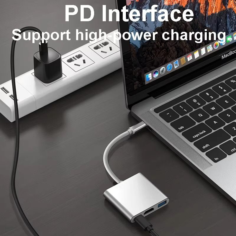 3 in 1 USB-C To HDMI-compatible Cable Converter for Samsung Huawei iPad Mac NS USB 3.1 Type C To HD 4K USB 3.0 Adapter Cable