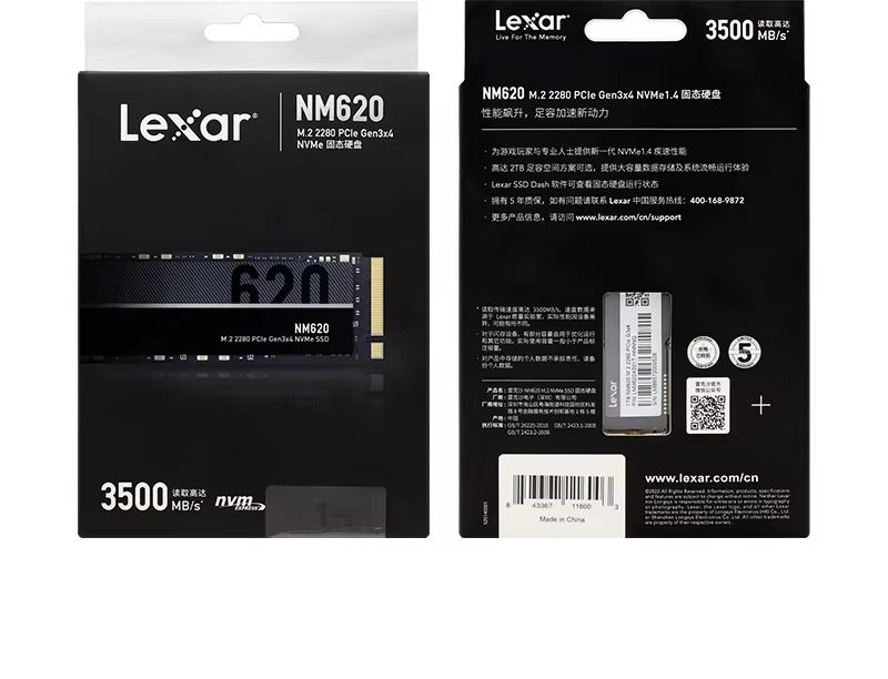 Lexar SSD Nvme M.2 2280 NM620 Pro PCIe3.0x4 TLC Solid State Drive 256GB 512GB 1TB Speed 3500MB/S for Desktop Laptop Original SSD