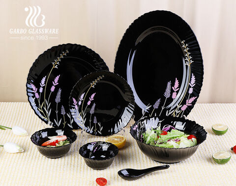 10.5" Black Ceramic Dinner Plates – Set of 6 – Elegant Matte Finish – Durable, Scratch-Resistant – Perfect for Home, Restaurant & Hotel Use