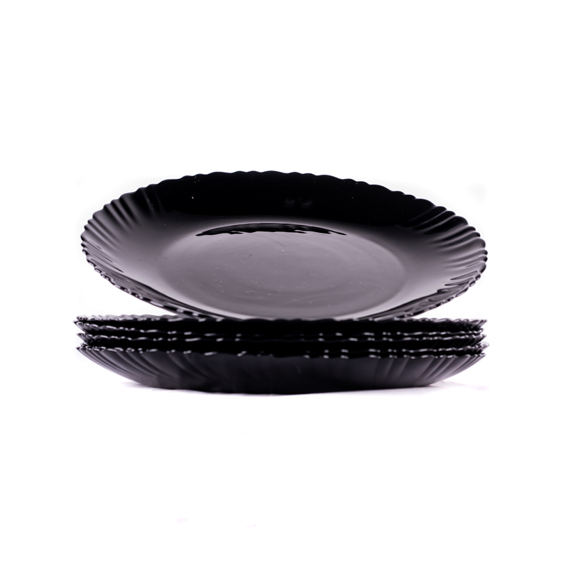 10.5" Black Ceramic Dinner Plates – Set of 6 – Elegant Matte Finish – Durable, Scratch-Resistant – Perfect for Home, Restaurant & Hotel Use