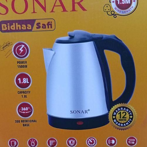 1.8 L Sonar Electric Water Heater Kettle – Fast Boiling, Energy Efficient, Durable Design – Perfect for Home or Office Use