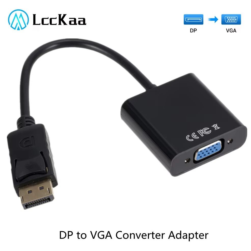 DisplayPort to VGA Cable – High-Resolution Display Adapter – Connect DisplayPort Device to VGA Monitor, Projector, or Screen