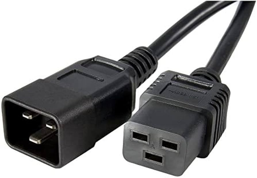 C19 to C20 Power Extension Cable – Heavy-Duty IEC Power Cord for Servers, PDU, UPS, and Data Center Equipment