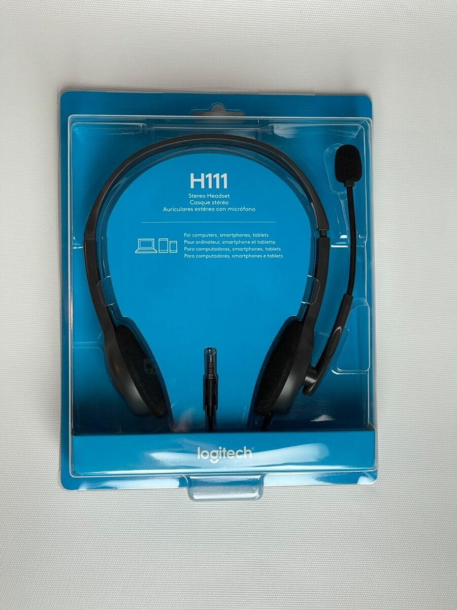 Logitech H111 Stereo Headset – Lightweight Headphones with Noise-Cancelling Microphone for Calls, Online Classes, and Gaming