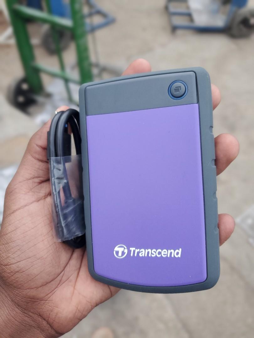 Transcend StoreJet 25M3 1TB / 2TB Portable External Hard Drive – USB 3.1 Gen 1 – Shockproof, Military-Grade Rugged Design, One-Touch Auto Backup, Fast Data Transfer for PC, Mac & Gaming Consoles